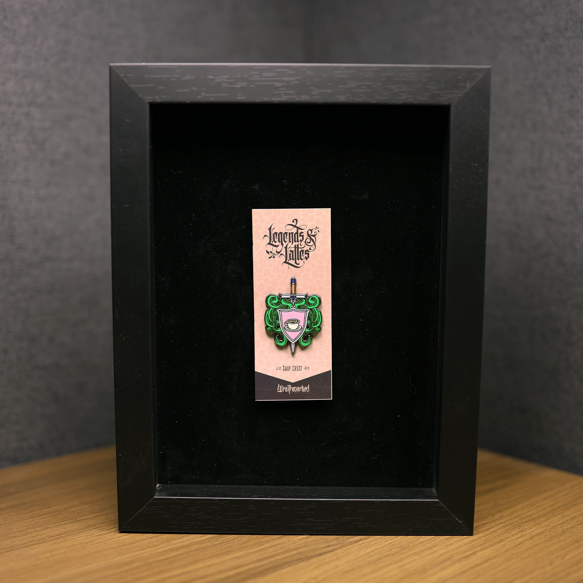 &#39;Legends &amp; Lattes&#39; Shop Crest Pin